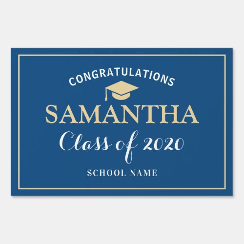 Class of 2020 Graduation Classic Blue Sunlight Sign