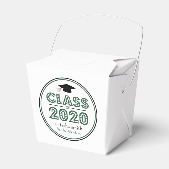 Class Of 2020 Graduation Favor Boxes (Emerald) (Front Side)