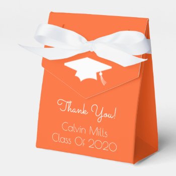 Class Of 2020 Graduation Favor Boxes (orange) by WindyCityStationery at Zazzle
