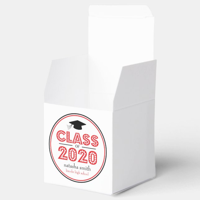 Class Of 2020 Graduation Favor Boxes (Red) (Opened)