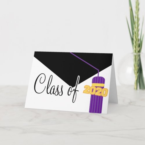 Class Of 2020 Graduation Tassel Card Purple