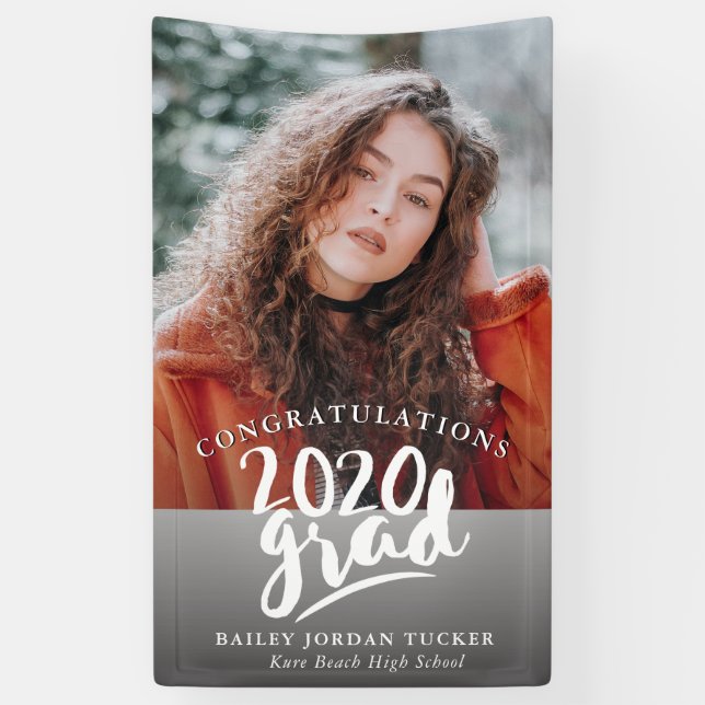 Class of 2020 Handlettered Photo Graduation Banner (Vertical)