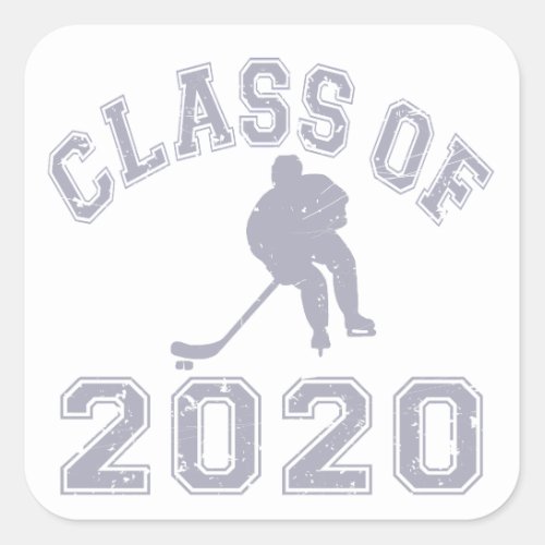 Class Of 2020 Hockey _ Grey Square Sticker