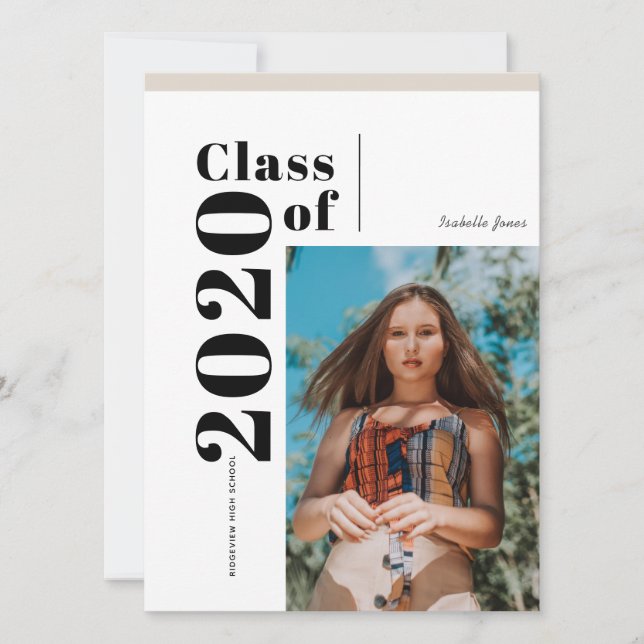 Class of 2020 Minimalist Photo Graduation (Front)