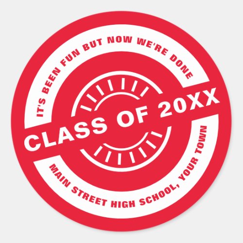 Class of 2020 or Any Year Graduation Party Classic Round Sticker