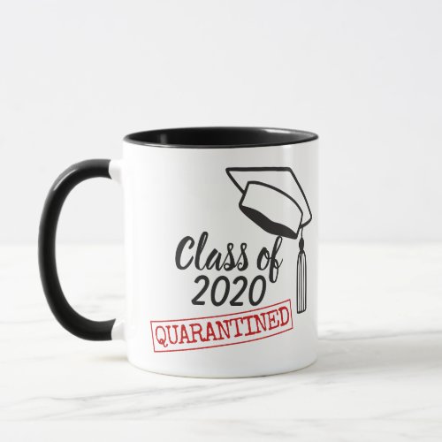 Class of 2020 quarantined graduation cap tassel mug