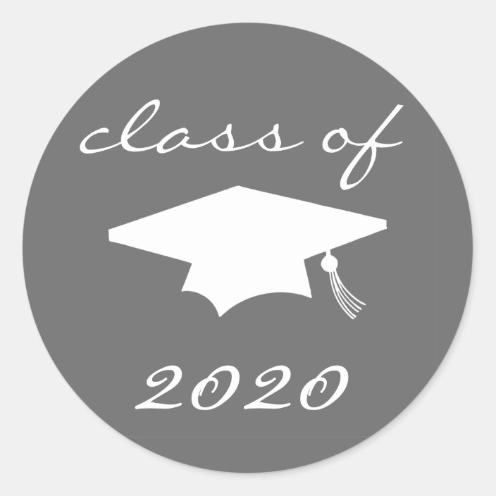 Class Of 2020 Sticker (Gray Graduation Cap) | Zazzle.com