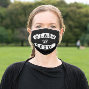 Class of 2020 Toilet Banner   Black Adult Cloth Face Mask