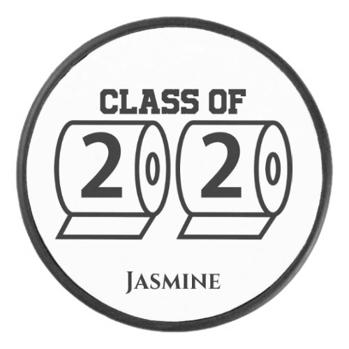 Class of 2020 Toilet Paper Custom Name Graduation Hockey Puck
