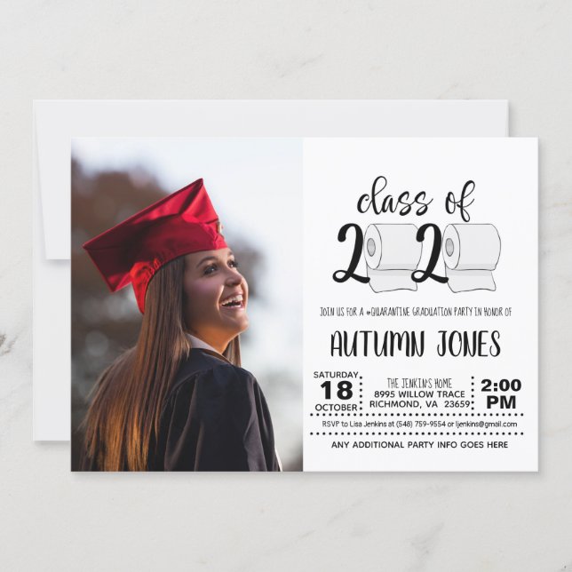 Class of 2020 Toilet Paper with Photo Invitation (Front)