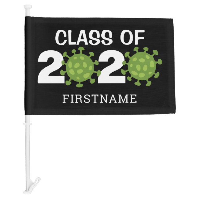 Class of 2020 Virus - Funny Black Green Car Flag (Front)