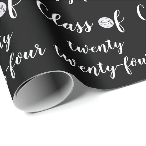 Class of 2021 black and white wrapping paper