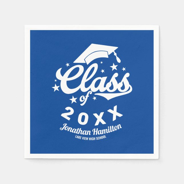Class Of 2021 Blue Grad Party Napkins (Front)