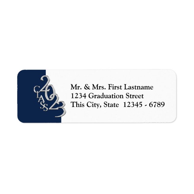 Class of 2021 Blue Graduation Label (Front)