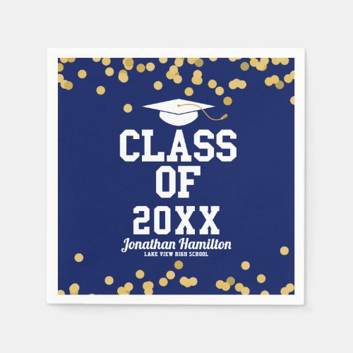 Class Of 2021 Blue Graduation Party Napkins