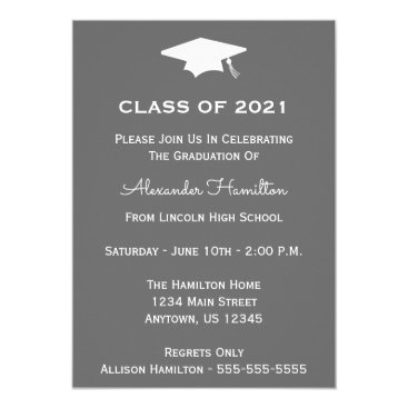 Class Of 2021 Cap Graduation Invitation (Gray) Class Of 2021 Cap Graduation Invitation (Gray)