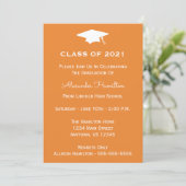 Class Of 2021 Cap Graduation Invite (Orange) (Standing Front)