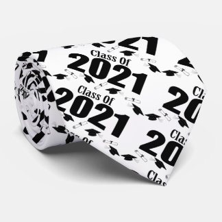 Class Of 2021 Caps And Diplomas (Black) Neck Tie