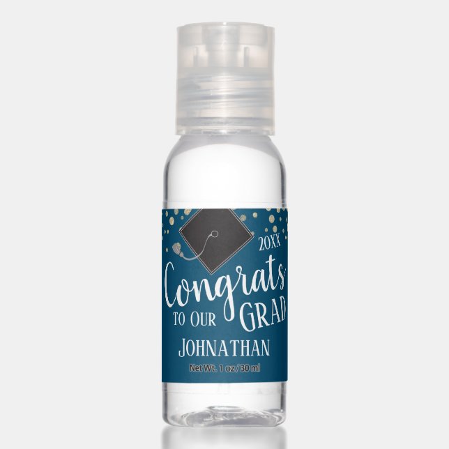 Class of 2021 Congrats to Our Grad Blue Hand Sanitizer (Front)