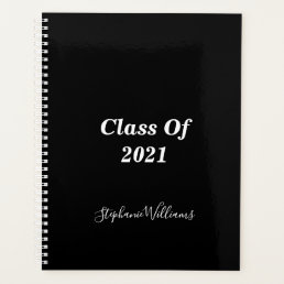 Class Of 2021 Custom Black And White Monograms Planner
