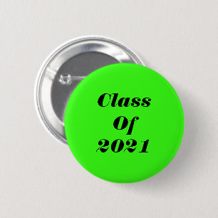 Class Of 2021 Custom Neon Green Graduation Party Button