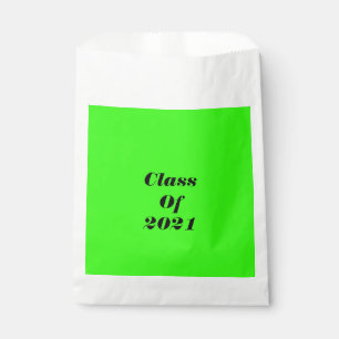 Class Of 2021 Custom Neon Green Graduation Party Favor Bag
