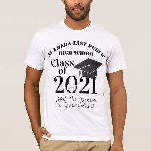 Class of 2021 Cute Quarantine Face Mask Graduation T-Shirt