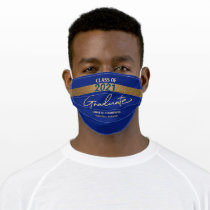 Class of 2021 Graduate Modern Script Royal blue Adult Cloth Face Mask