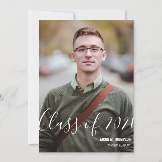 Class of 2021 Graduate Personalized Photo Name Announcement (Front)