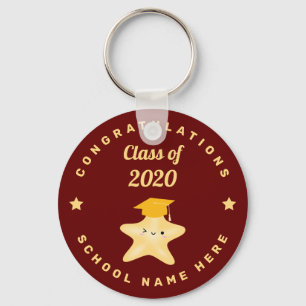 Class of 2021 Graduate Star Burgundy Graduation Keychain