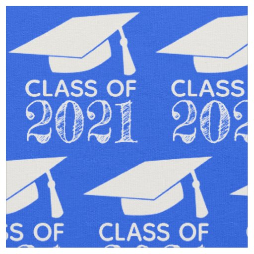 Class of 2021 Graduation Cap Blue or Choose Color Fabric | Zazzle