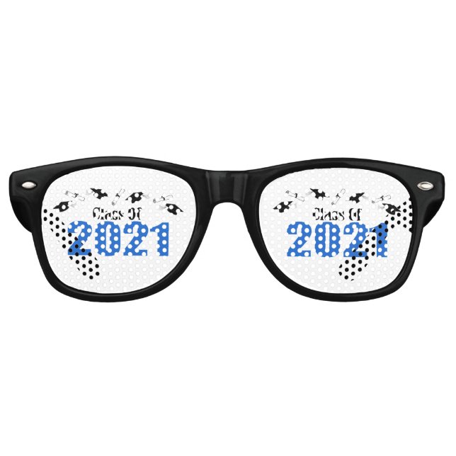 Class Of 2021 Graduation Caps & Diplomas (Blue) Retro Sunglasses (Front)