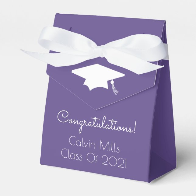 Class Of 2021 Graduation Favor Boxes (Ultra Violet (Front Side)