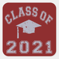 Class Of 2021 Graduation - Grey 2 Square Sticker