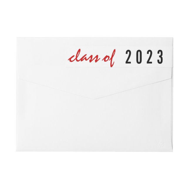Class of 2021 graduation handwritten red, black wrap around label (Back)