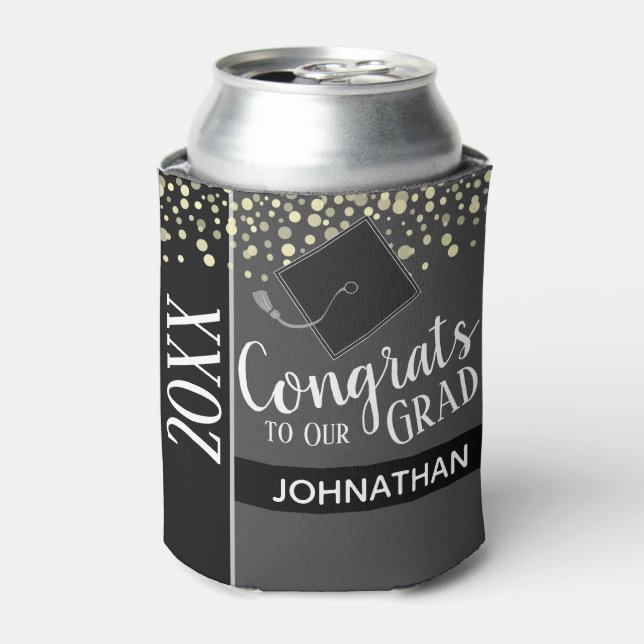 Class of 2021 Graduation Party Gray Can Cooler (Can Front)