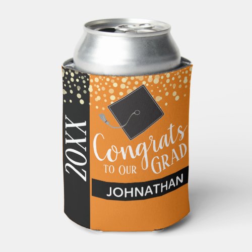 Class of 2021 Graduation Party Orange Can Cooler