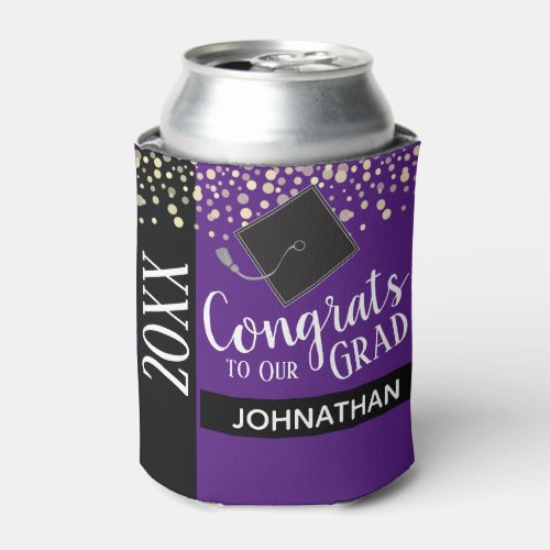 Class of 2021 Graduation Party Purple Can Cooler