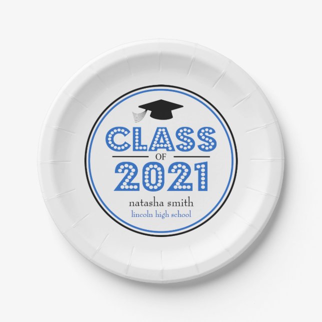 Class Of 2021 Graduation Plates (Blue) (Front)