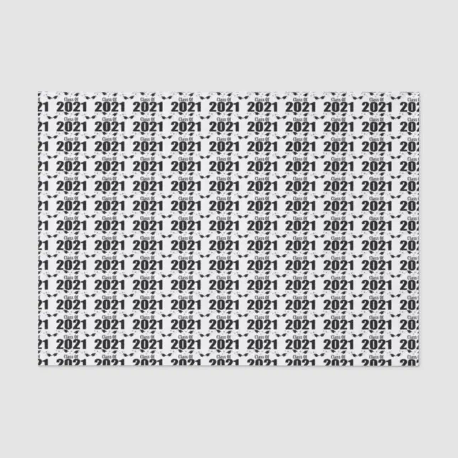 Class Of 2021 Graduation Tissue Paper (Black Caps) | Zazzle