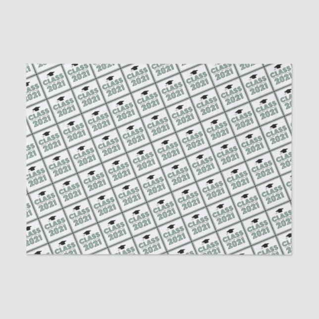 Class Of 2021 Graduation Tissue Paper (Emerald) (Front)