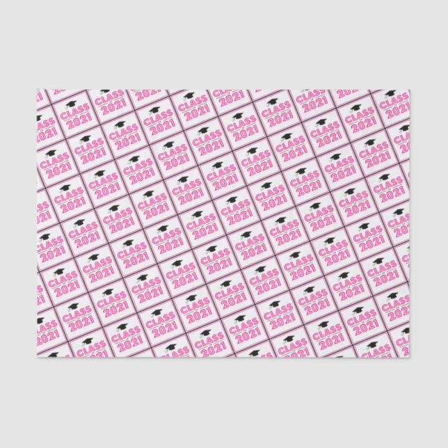 Class Of 2021 Graduation Tissue Paper (Hot Pink) (Front)