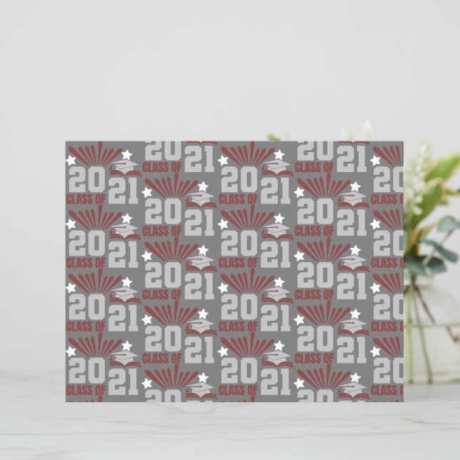 Class of 2021 Maroon Gray Scrapbook Paper (Standing Front)
