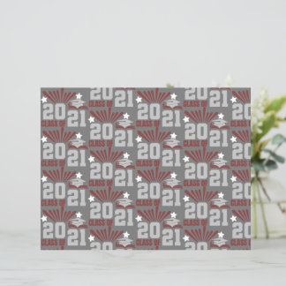 Class of 2021 Maroon Gray Scrapbook Paper