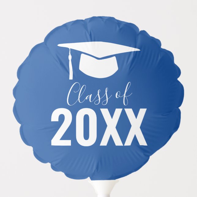 Class of 2021 Name and School blue Balloon (Front)