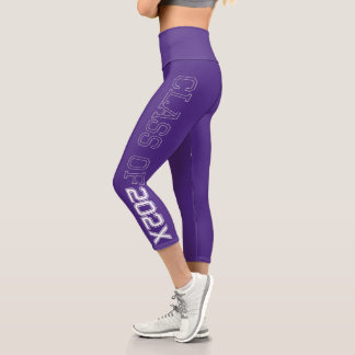 Class of 2021 Purple High Waisted Capris Leggings