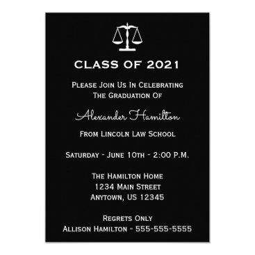 Class Of 2021 Scales Graduation Invitation (Black) Class Of 2021 Scales Graduation Invitation (Black)