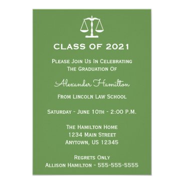Class Of 2021 Scales Graduation Invite (Moss Green Class Of 2021 Scales Graduation Invite (Moss Green