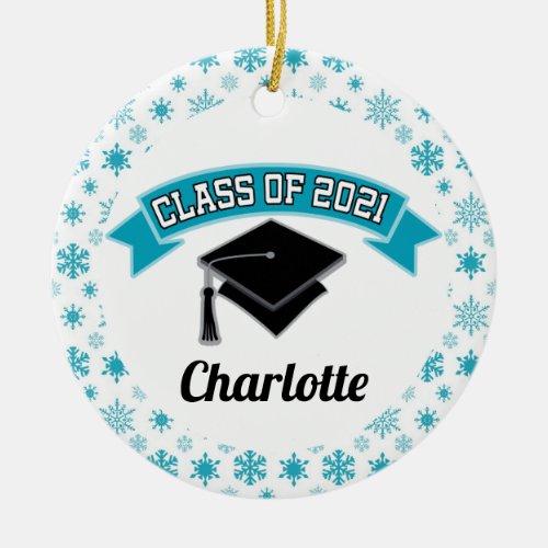 Class Of 2021 Senior Graduation Ceramic Ornament