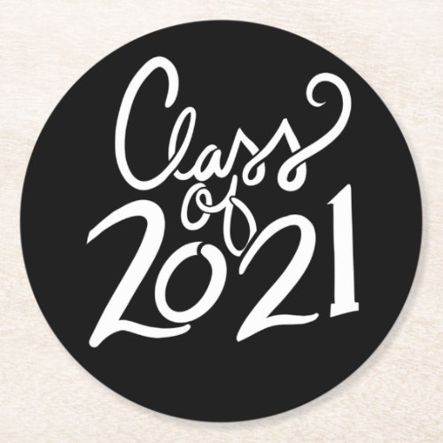 Class of 2021 Senior Graduation Grad Round Paper Coaster